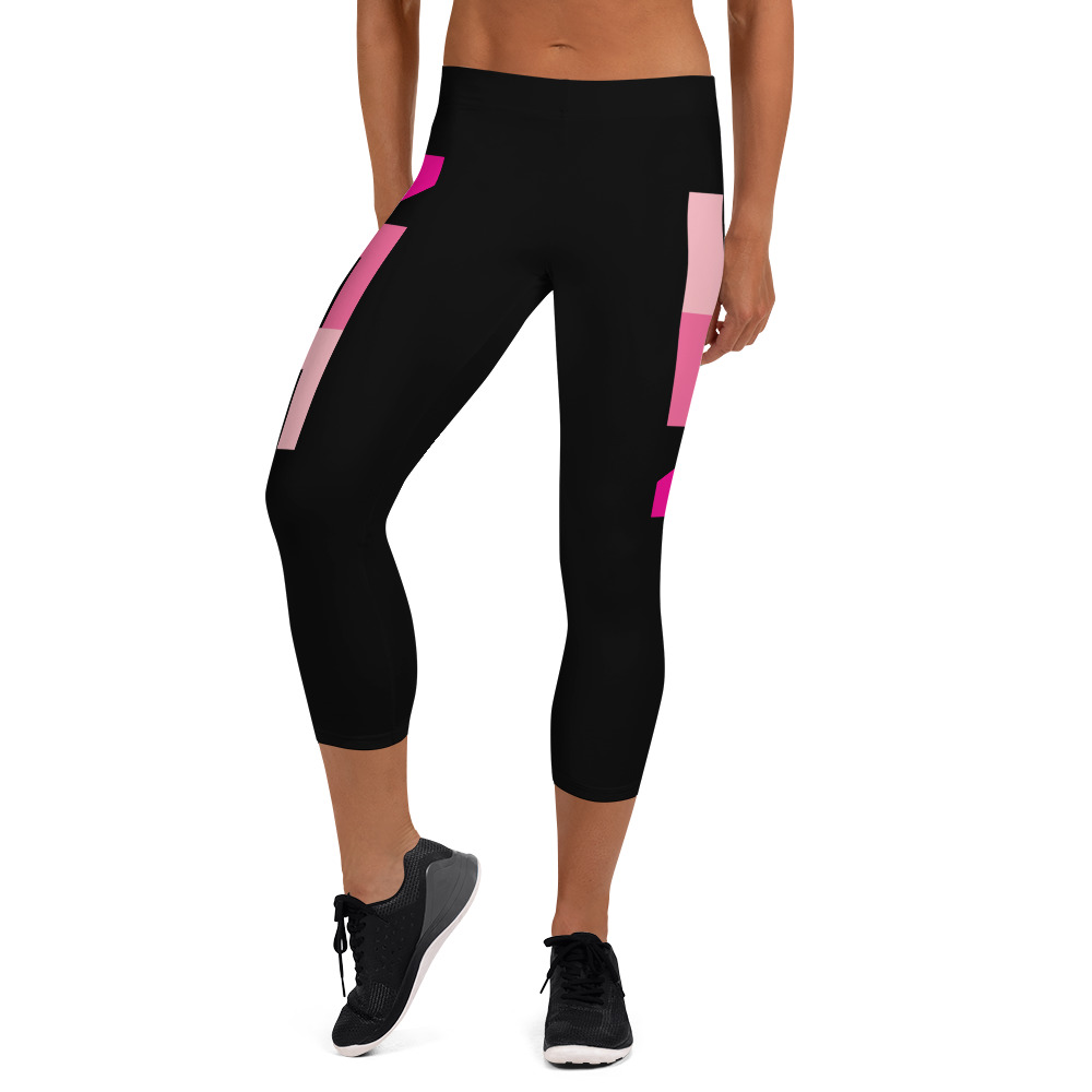Nike Dri Fit Women's Capri Pants Size M Black Pink stripe Waistband size Xl  - $36 - From Esther